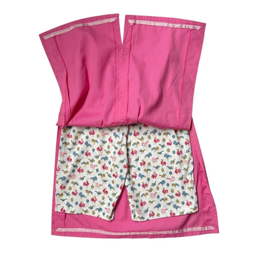 60s Vintage Highwaisted Skort Pink Skirt White Shorts Chicken Print Pantino. - Picture 3 of 8